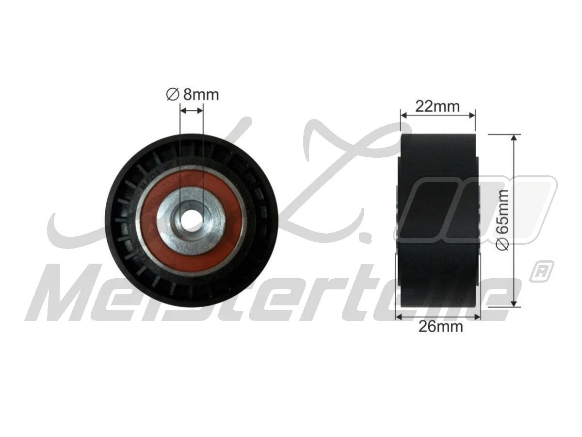 Deflection/Guide Pulley, V-ribbed belt