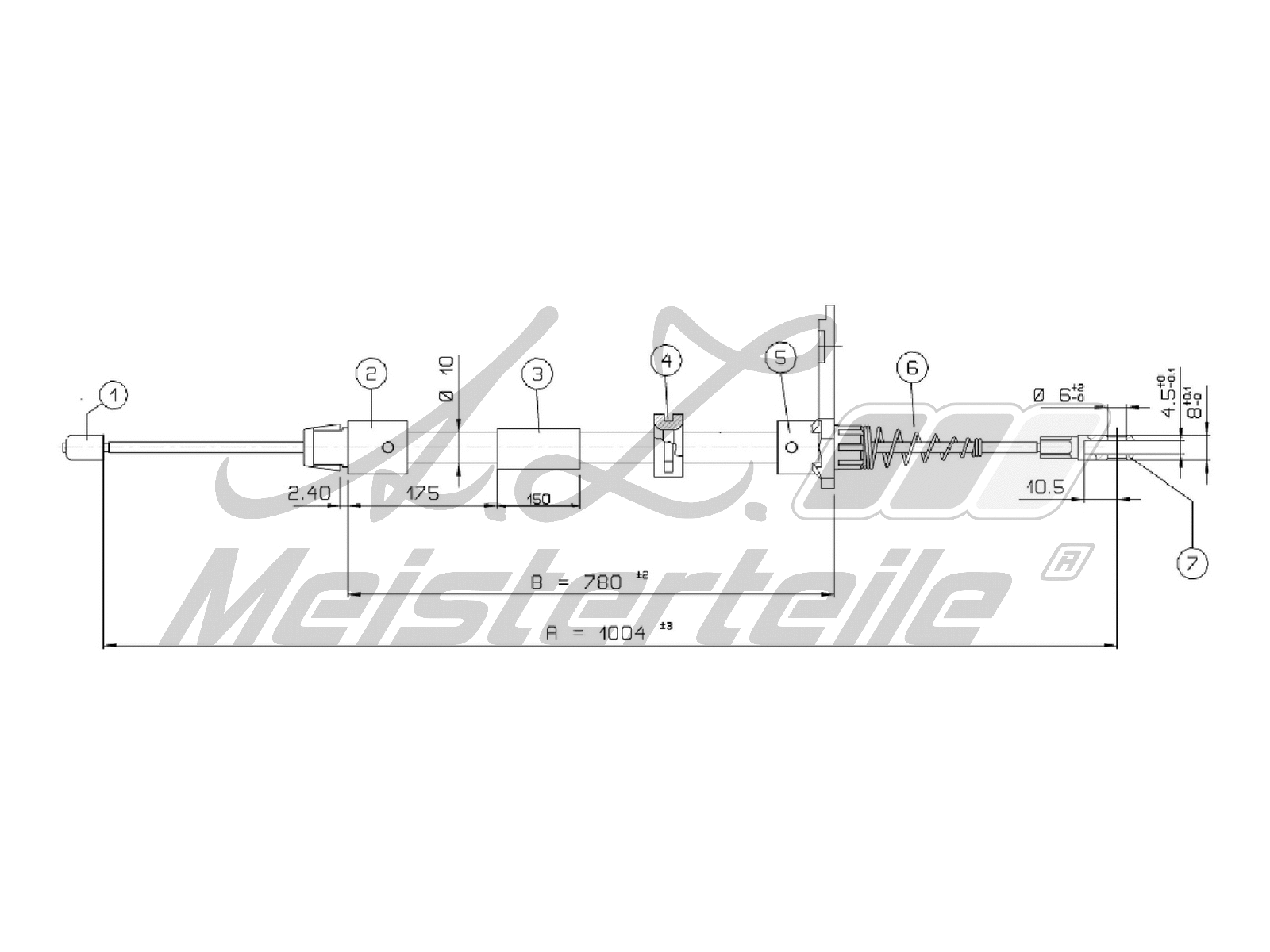 Cable Pull, parking brake (AZMT-44-031-1565)