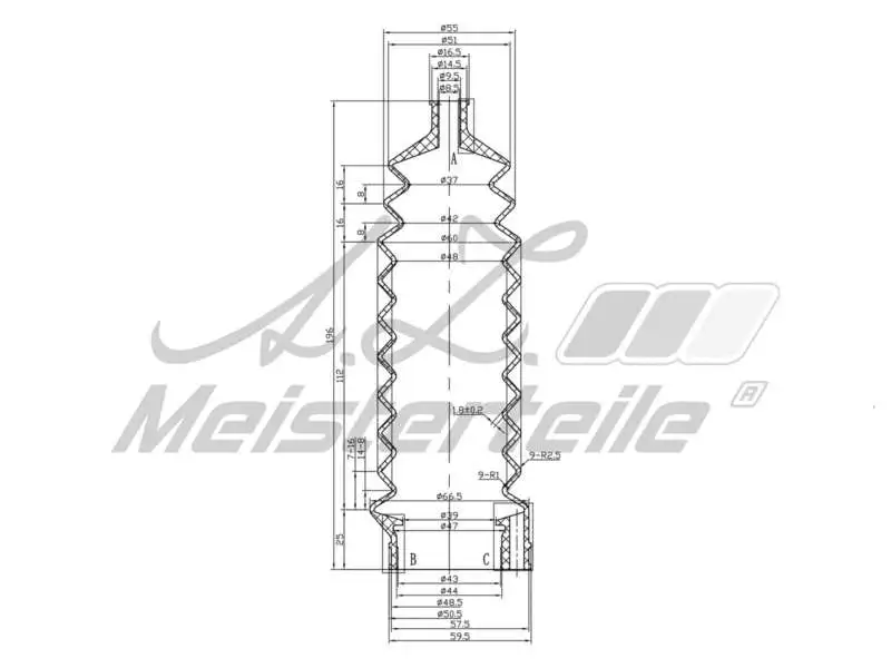 Bellow, steering (AZMT-42-020-1161)
