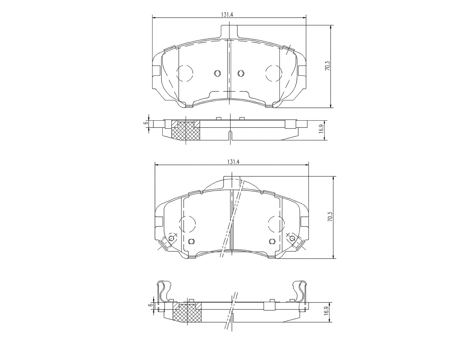 Brake Pad Set, disc brake (AZMT-44-022-1347)