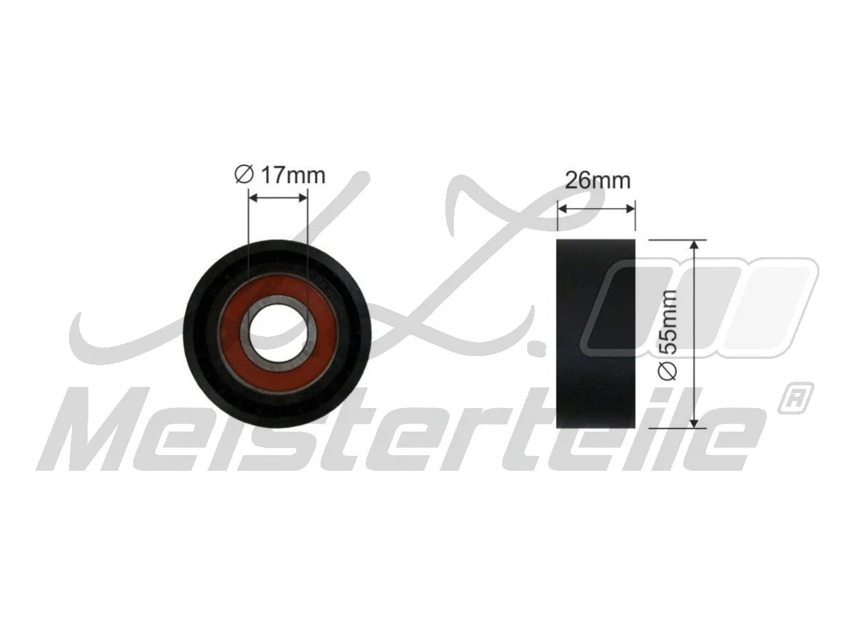 Deflection/Guide Pulley, V-ribbed belt (AZMT-20-031-1324)