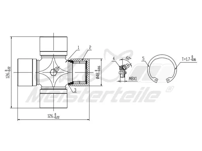 Joint, propshaft (AZMT-42-041-1071)