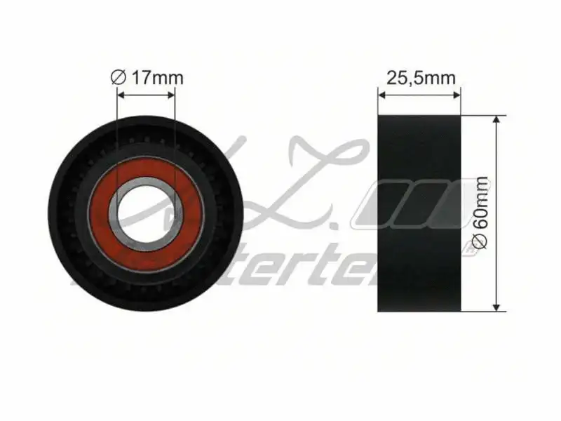 Deflection/Guide Pulley, V-ribbed belt (AZMT-20-031-2086)