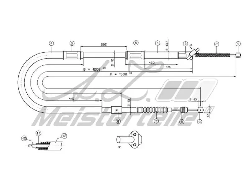 Cable Pull, parking brake (AZMT-44-031-1705)