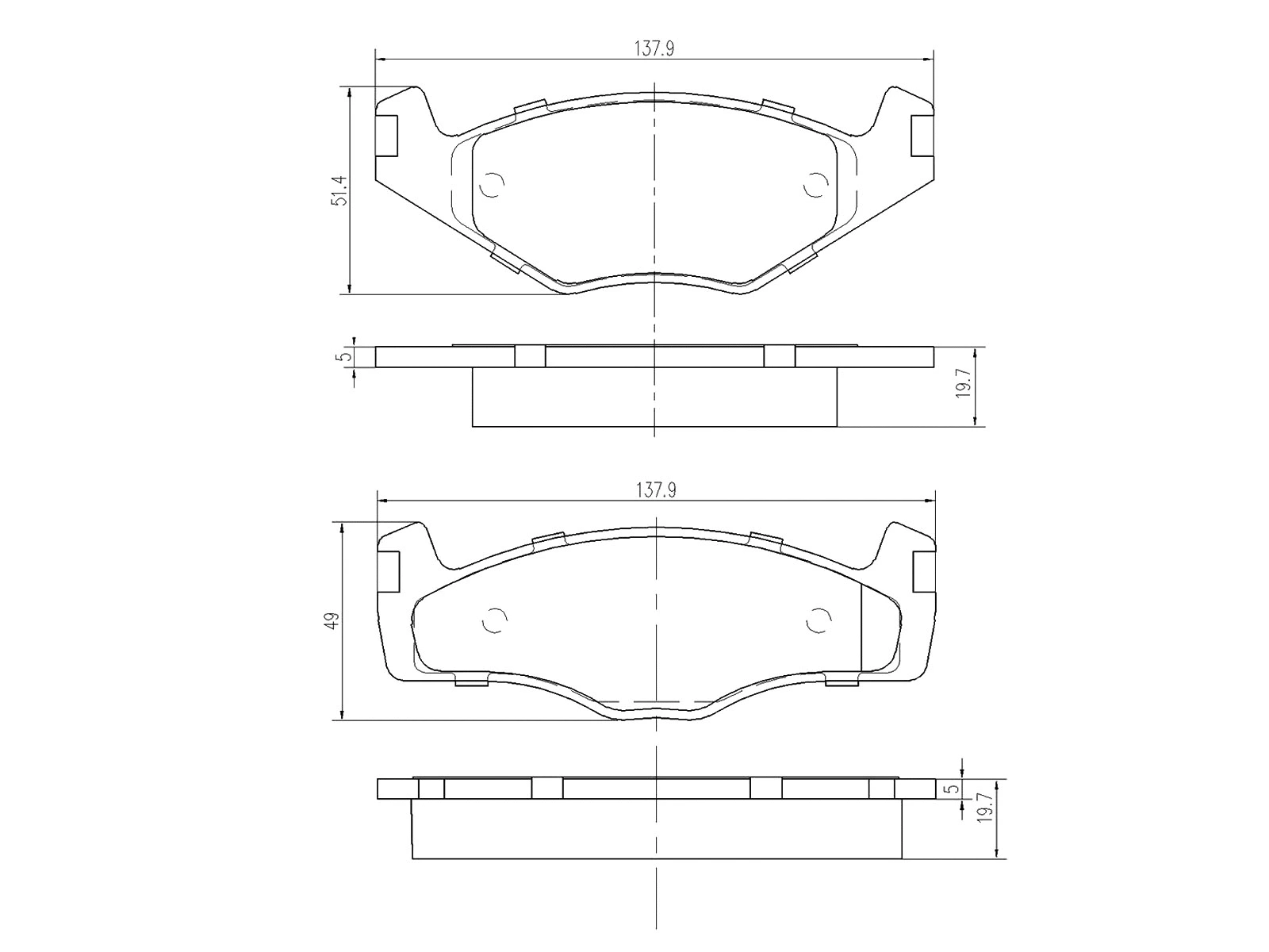 Brake Pad Set, disc brake (AZMT-44-022-1325)