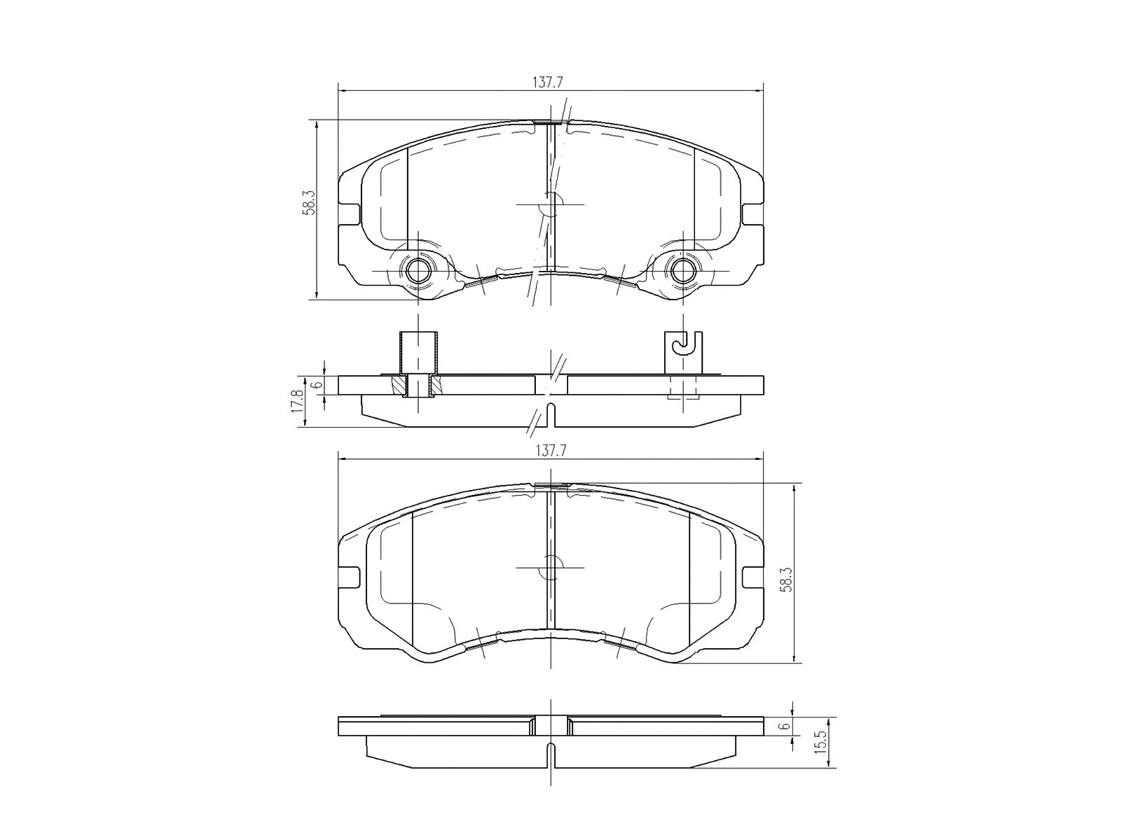 Brake Pad Set, disc brake (AZMT-44-022-1127)