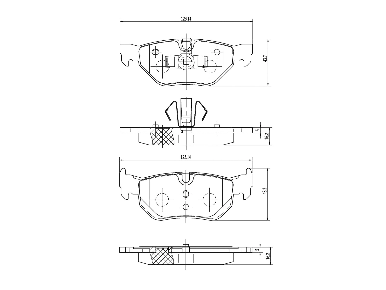 Brake Pad Set, disc brake (AZMT-44-022-1223)