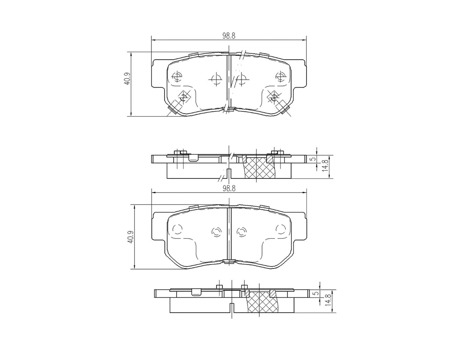 Brake Pad Set, disc brake (AZMT-44-022-1162)