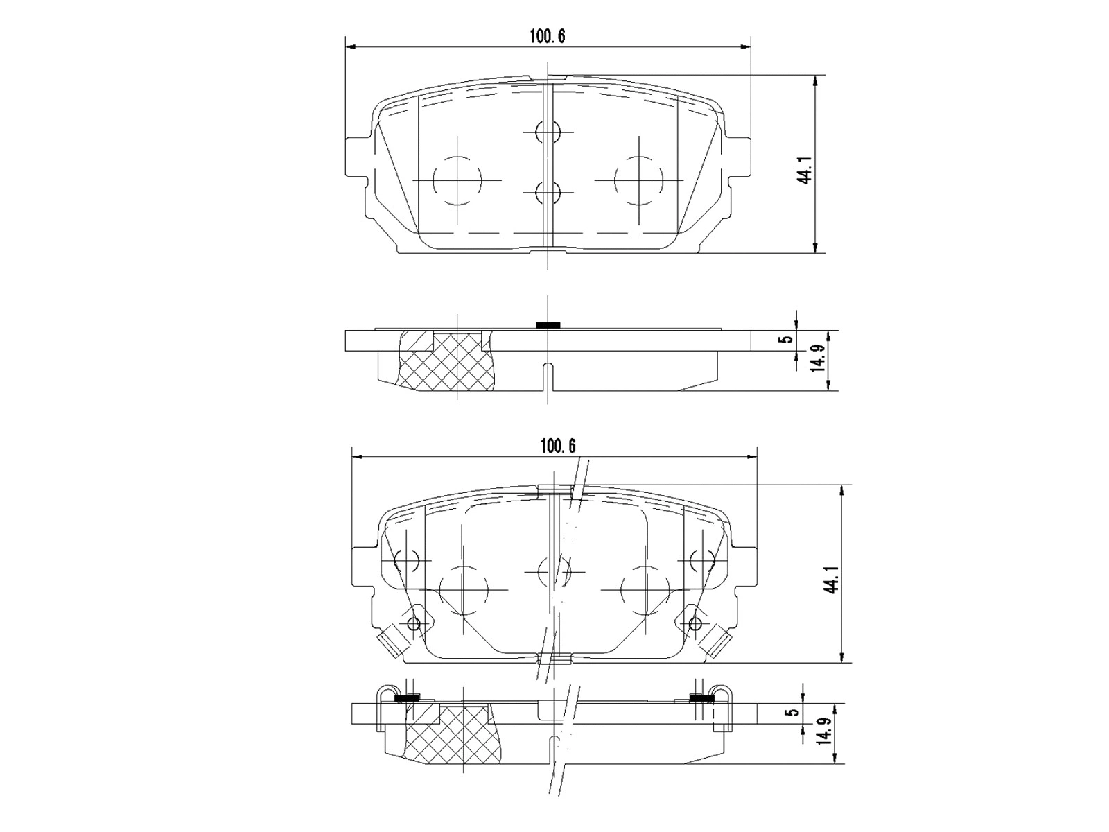 Brake Pad Set, disc brake (AZMT-44-022-1327)