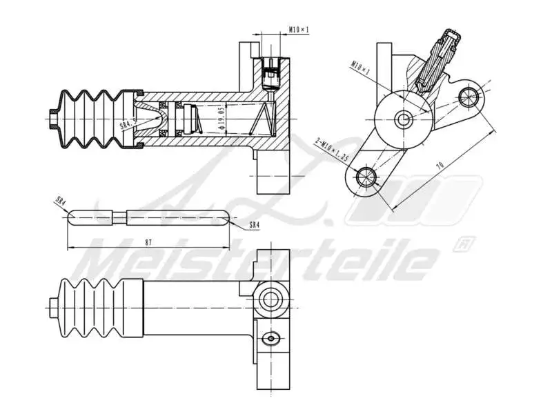 Slave Cylinder, clutch (AZMT-47-031-1015)