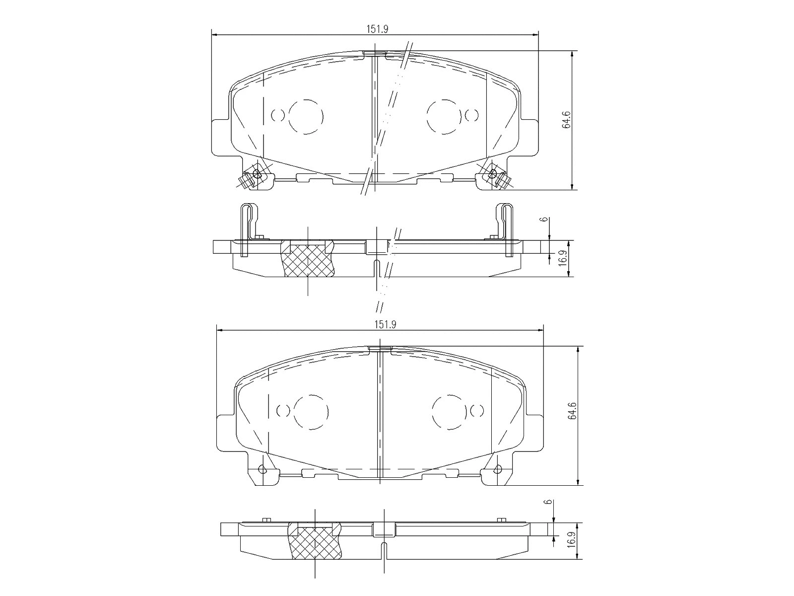 Brake Pad Set, disc brake (AZMT-44-022-1342)