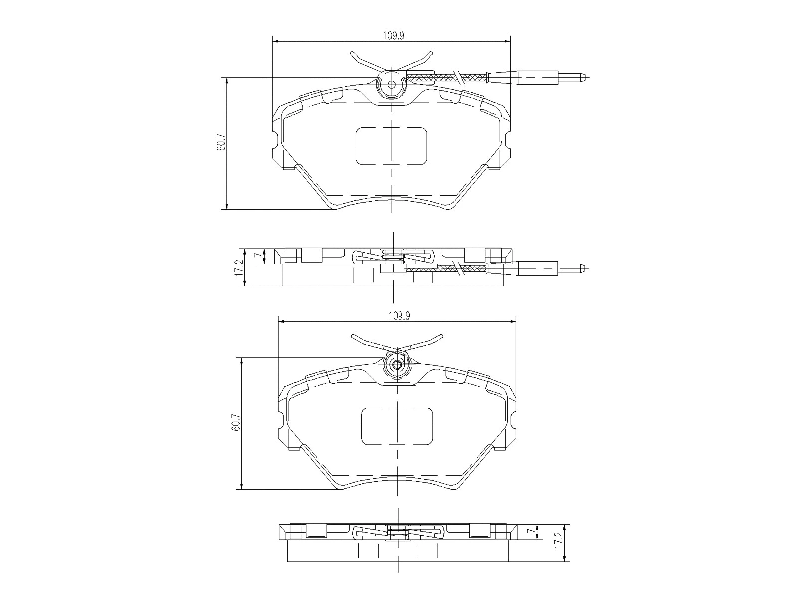 Brake Pad Set, disc brake (AZMT-44-022-1428)