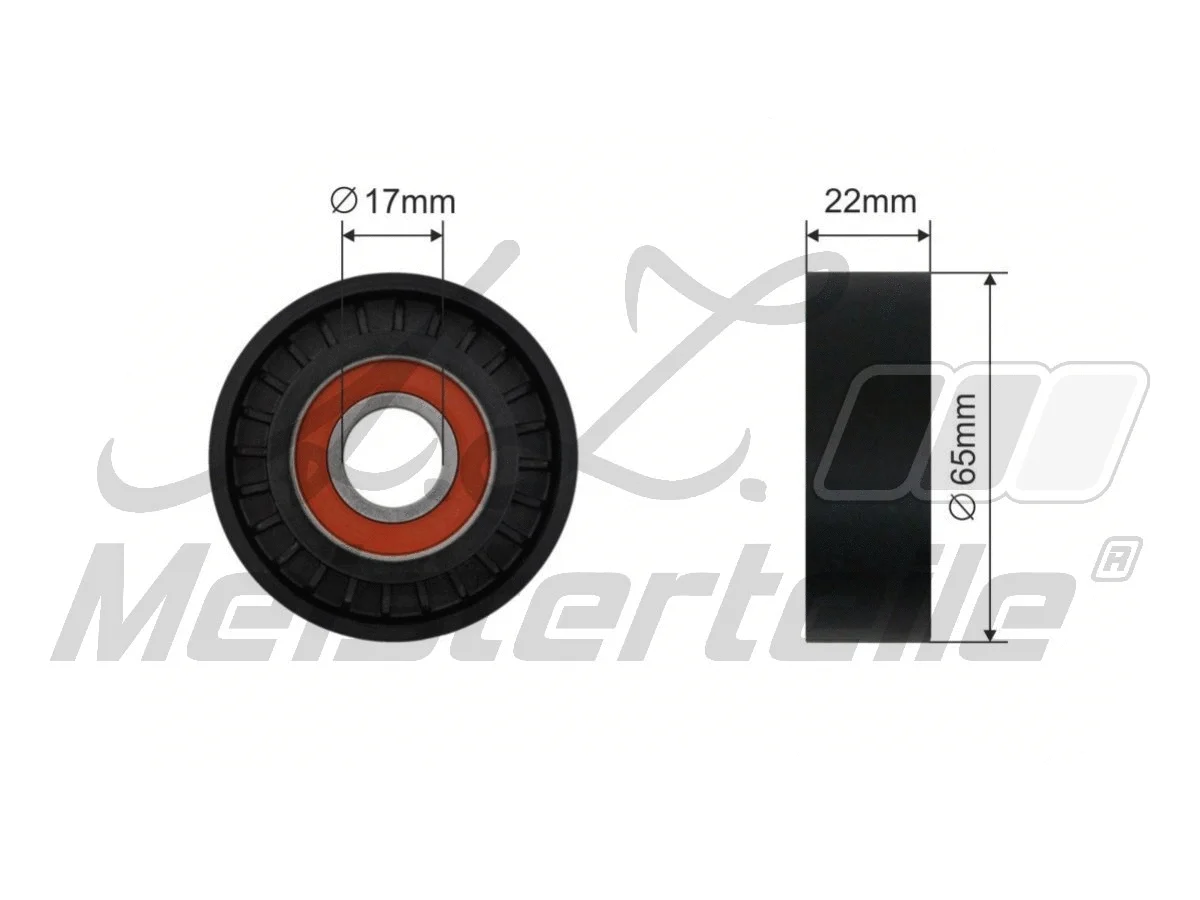 Deflection/Guide Pulley, V-ribbed belt