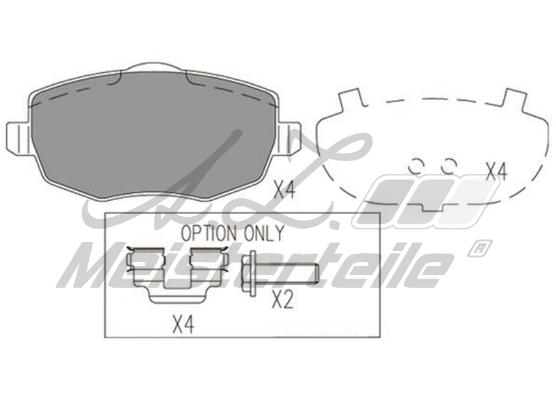 Brake Pad Set, disc brake (AZMT-44-022-2184)