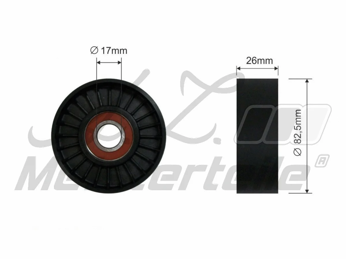 Deflection/Guide Pulley, V-ribbed belt (AZMT-20-031-1078)