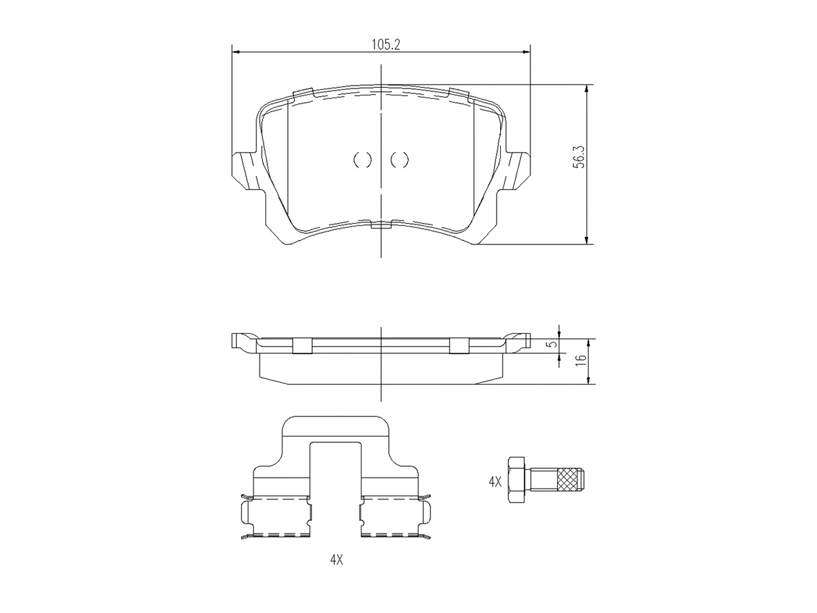 Brake Pad Set, disc brake (AZMT-44-022-1304)