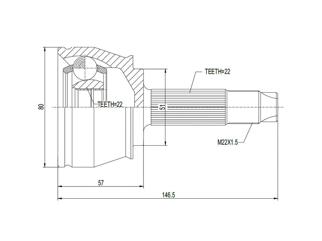 Joint Kit, drive shaft (AZMT-43-030-1080)