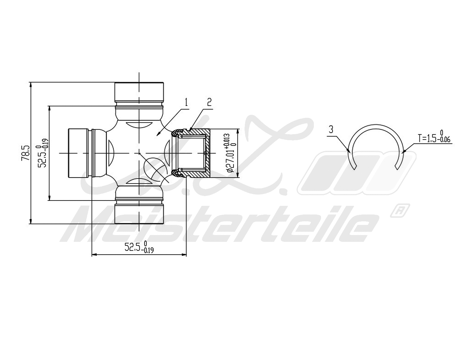 Joint, propshaft (AZMT-42-041-1018)