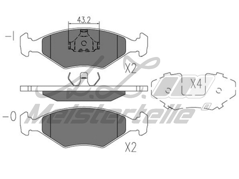 Brake Pad Set, disc brake (AZMT-44-022-2205)