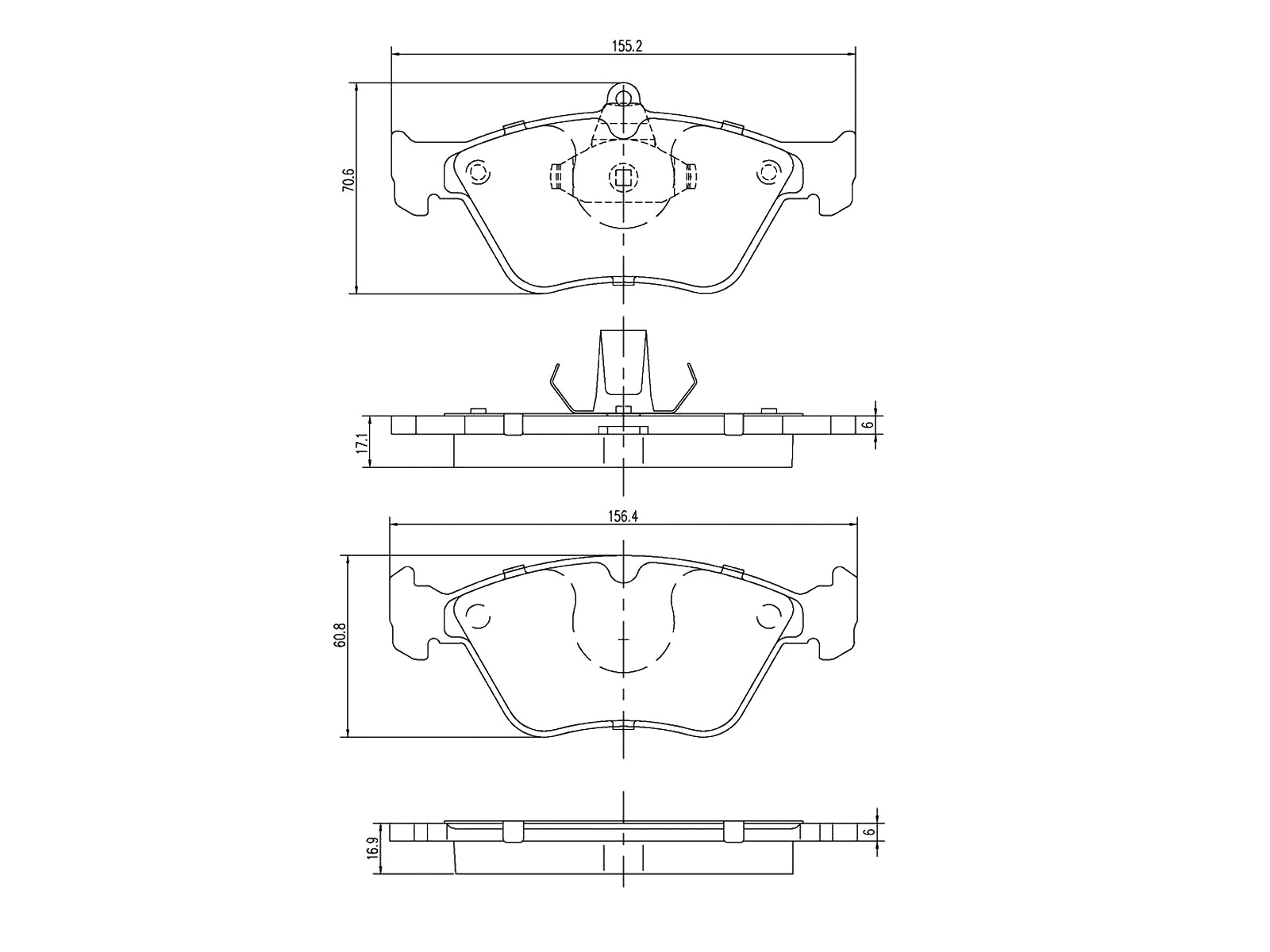 Brake Pad Set, disc brake (AZMT-44-022-1417)