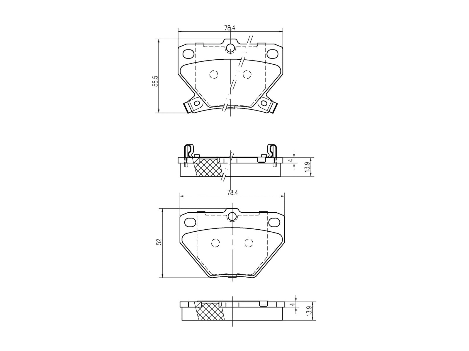 Brake Pad Set, disc brake (AZMT-44-022-1078)