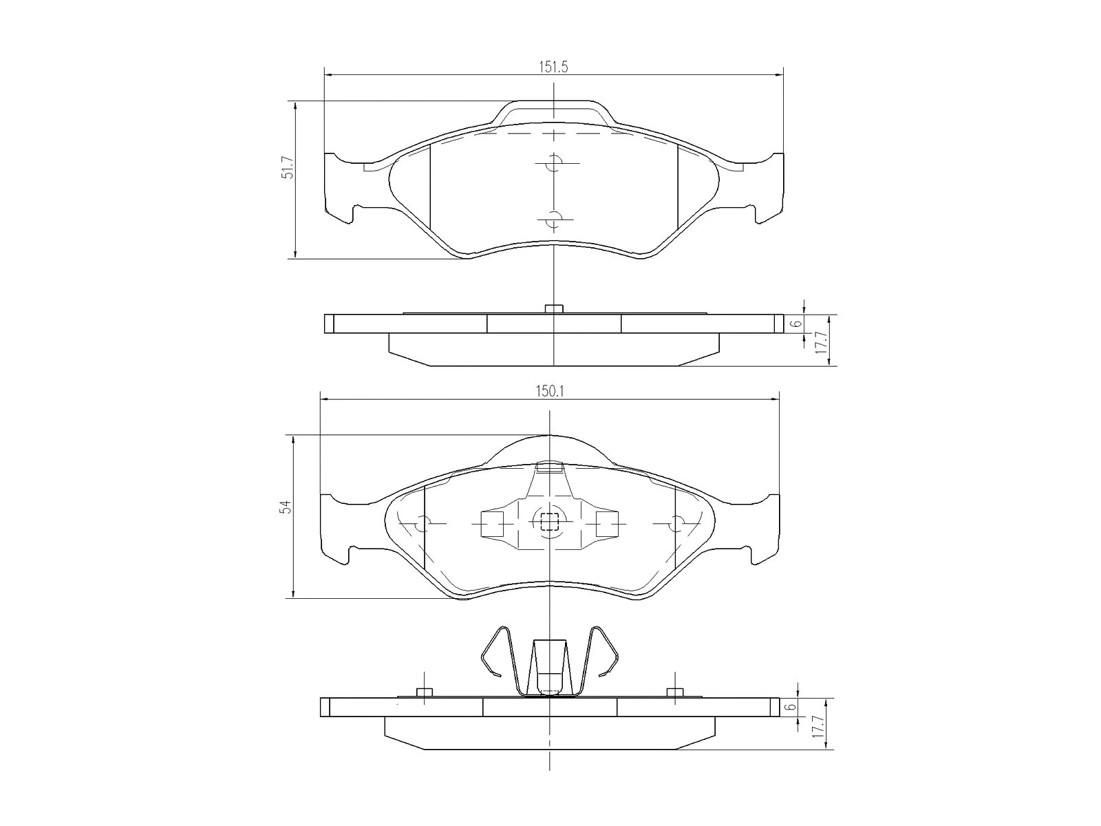 Brake Pad Set, disc brake (AZMT-44-022-1077)