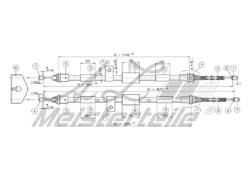 Cable Pull, parking brake (AZMT-44-031-1495)