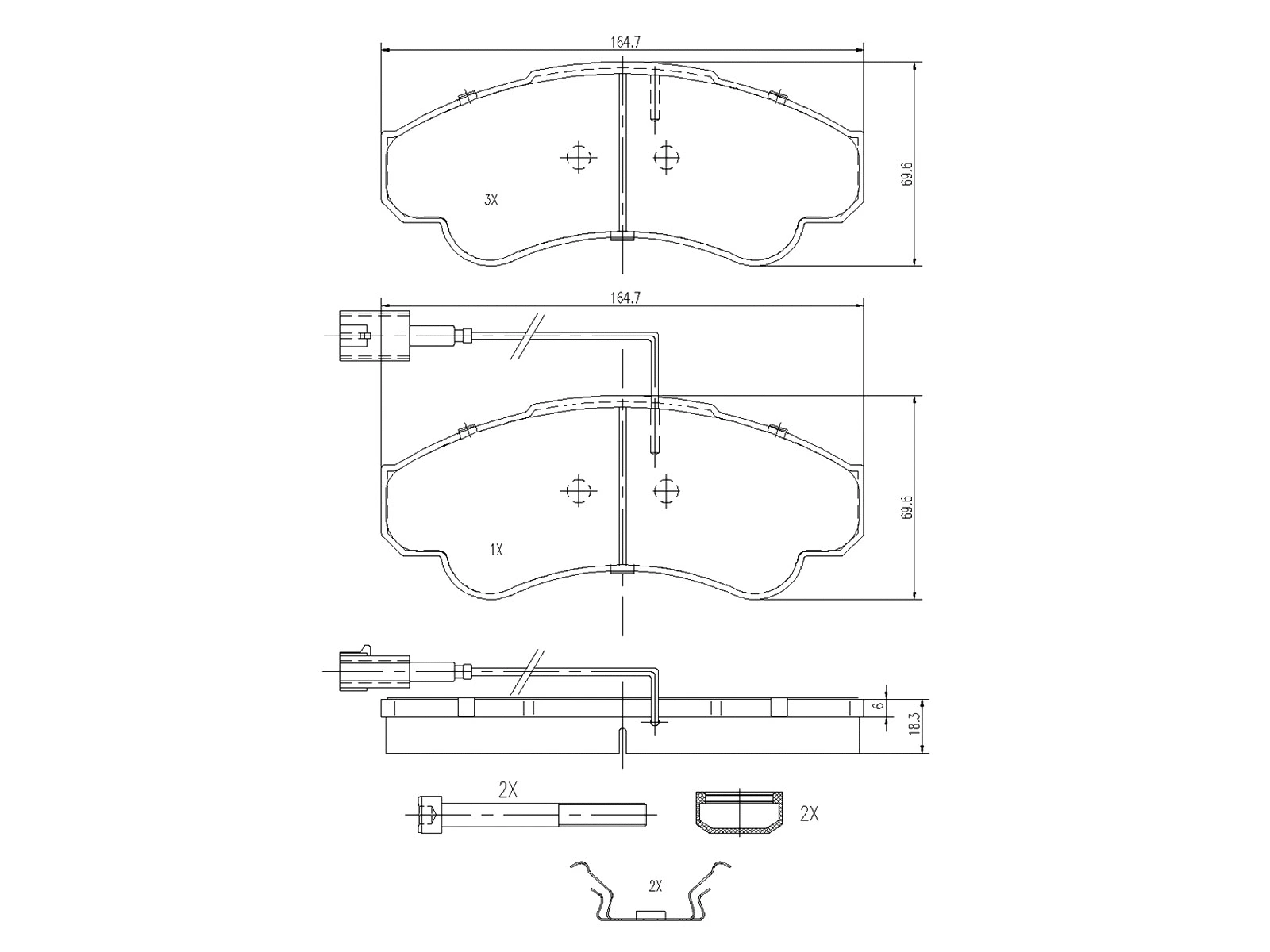 Brake Pad Set, disc brake (AZMT-44-022-1450)