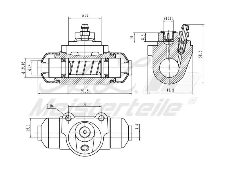 Wheel Brake Cylinder (AZMT-44-111-1094)