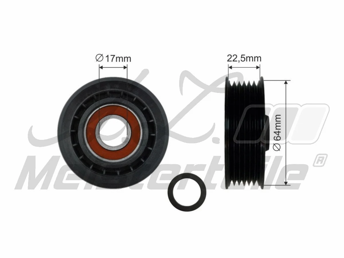 Deflection/Guide Pulley, V-ribbed belt