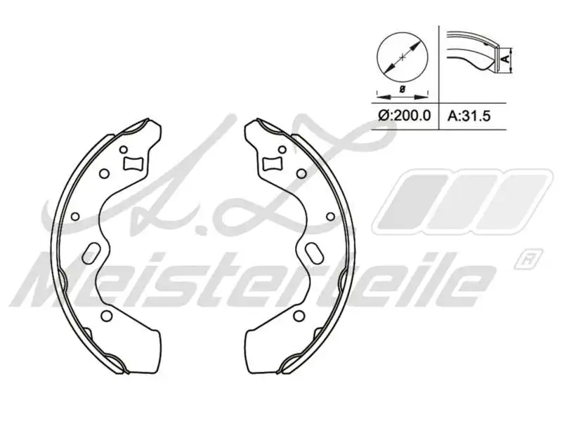 Brake Shoe Set (AZMT-44-026-1473)