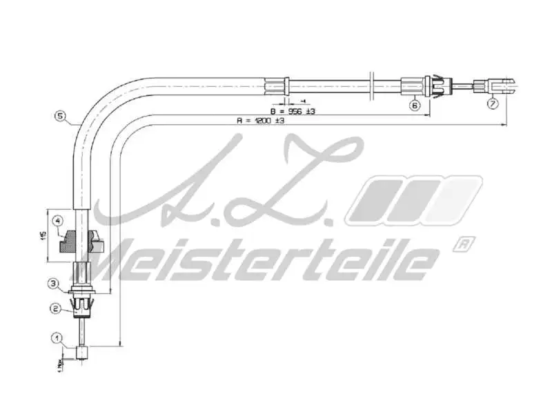 Cable Pull, parking brake (AZMT-44-031-1072)