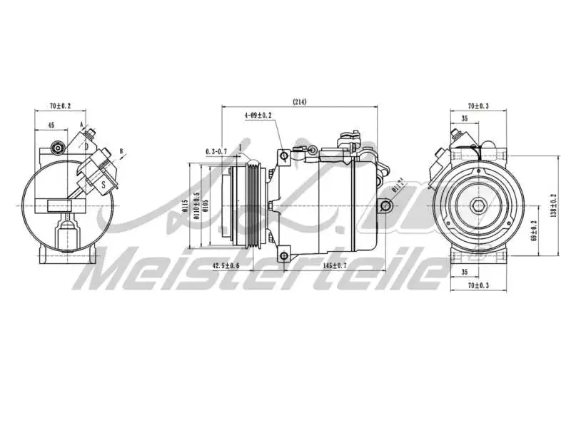 Compressor, air conditioning (AZMT-45-041-1051)