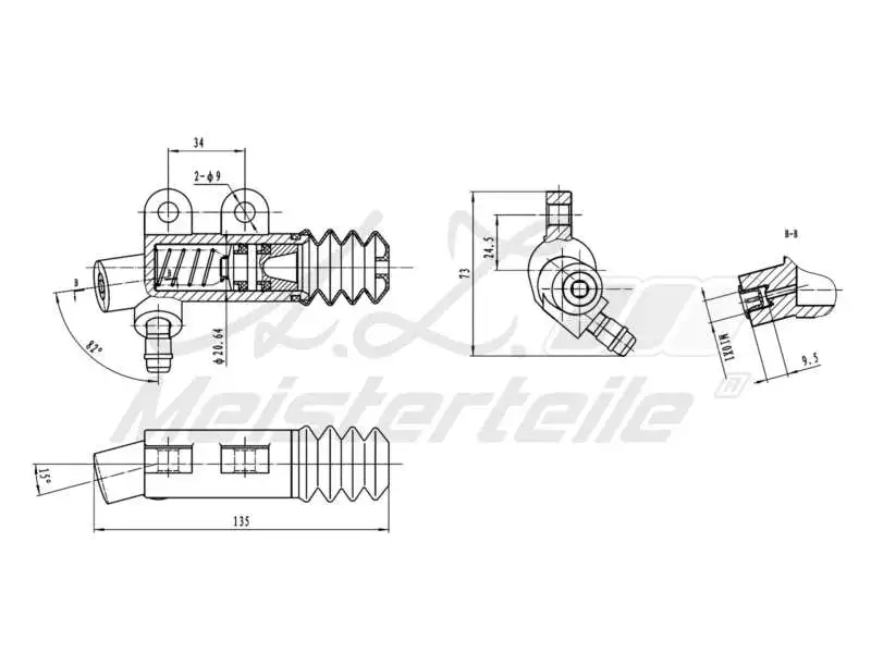 Slave Cylinder, clutch (AZMT-47-031-1052)