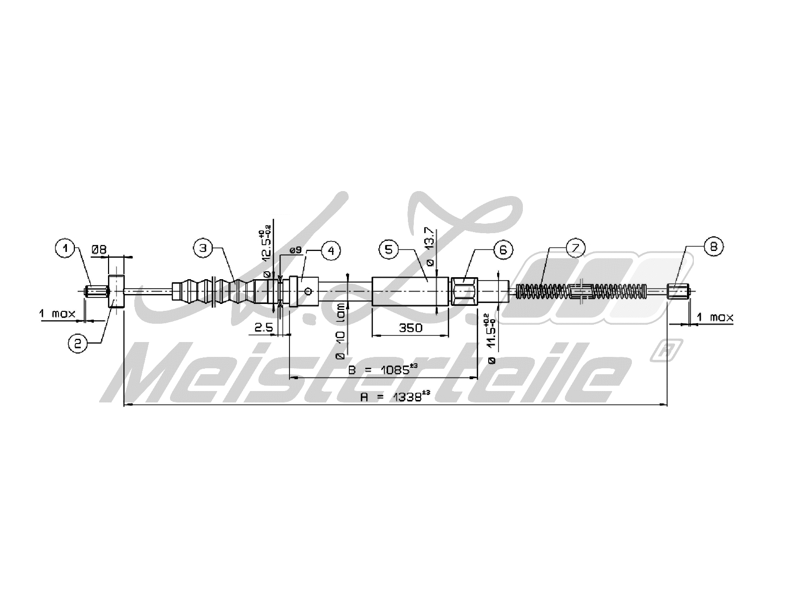 Cable Pull, parking brake (AZMT-44-031-1121)