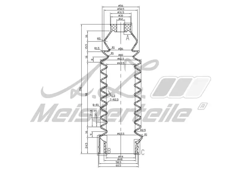 Bellow, steering (AZMT-42-020-1168)
