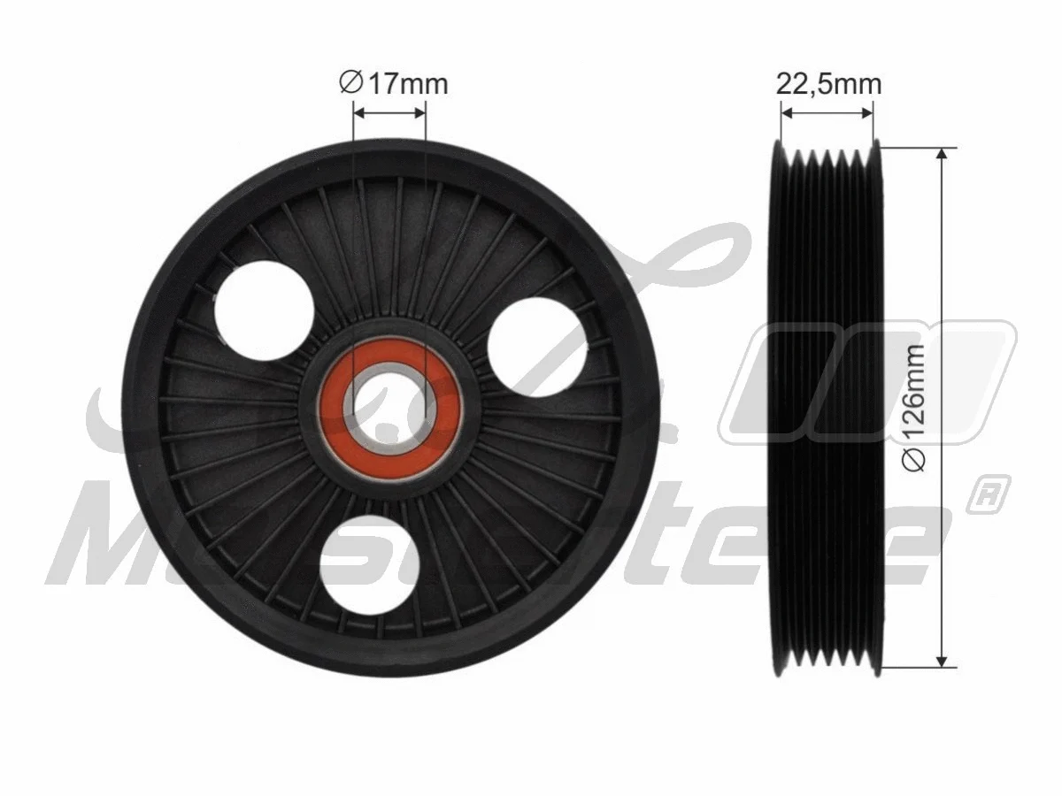 Deflection/Guide Pulley, V-ribbed belt