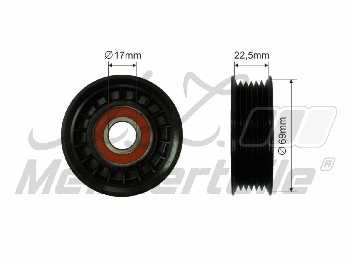 Deflection/Guide Pulley, V-ribbed belt