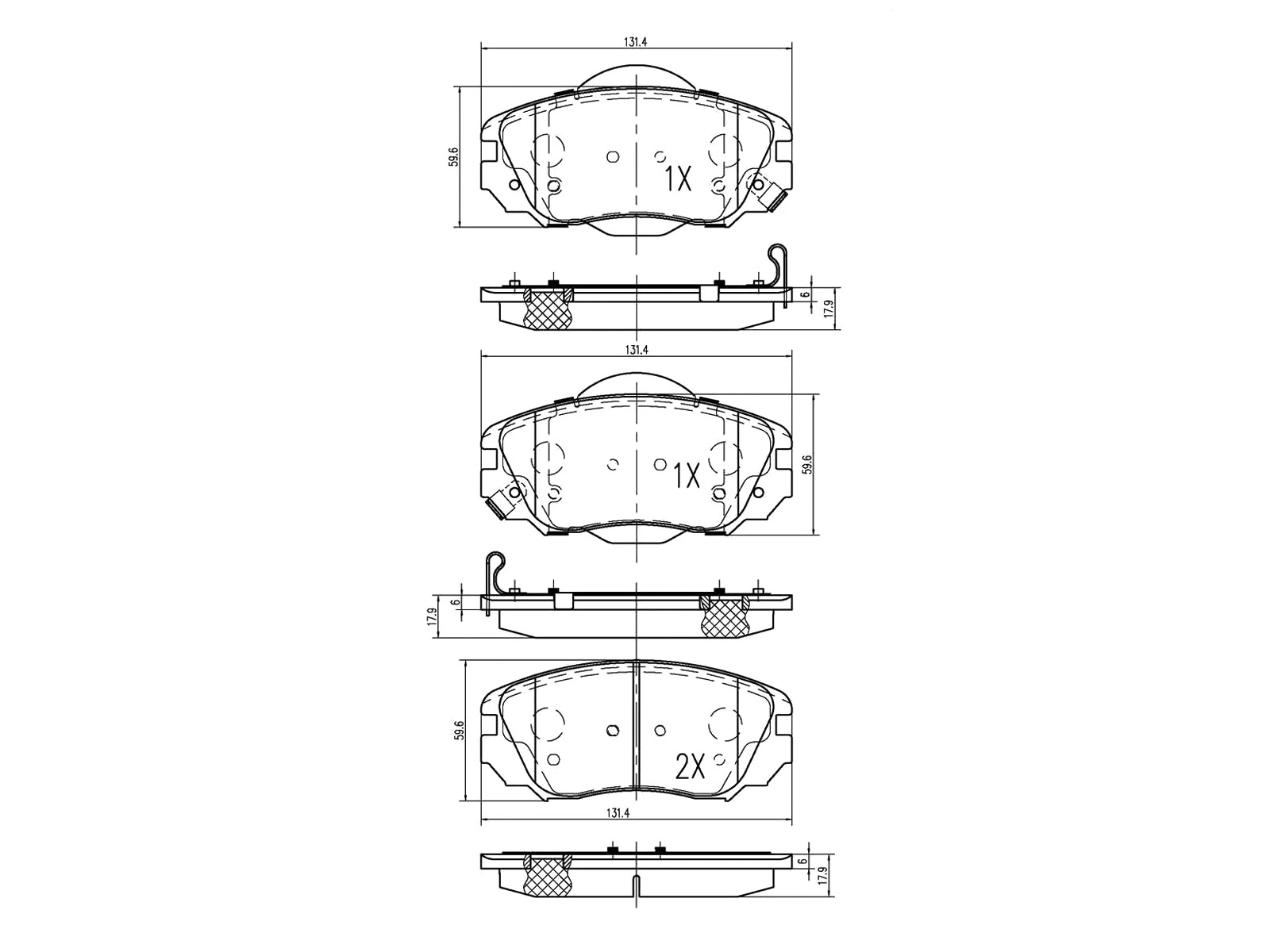Brake Pad Set, disc brake (AZMT-44-022-1330)