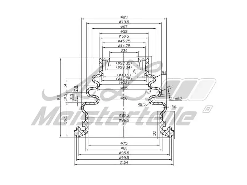 Bellow Kit, drive shaft (AZMT-43-020-1341)
