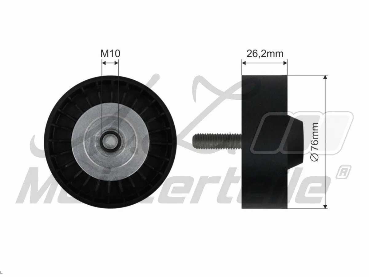 Deflection/Guide Pulley, V-ribbed belt