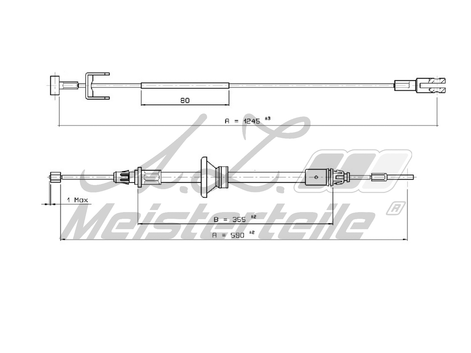 Cable Pull, parking brake (AZMT-44-031-1295)