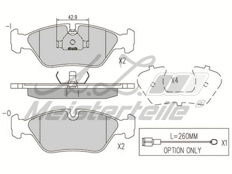 Brake Pad Set, disc brake (AZMT-44-022-2247)
