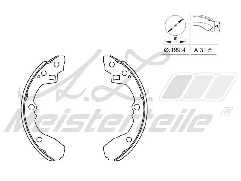 Brake Shoe Set (AZMT-44-026-1251)