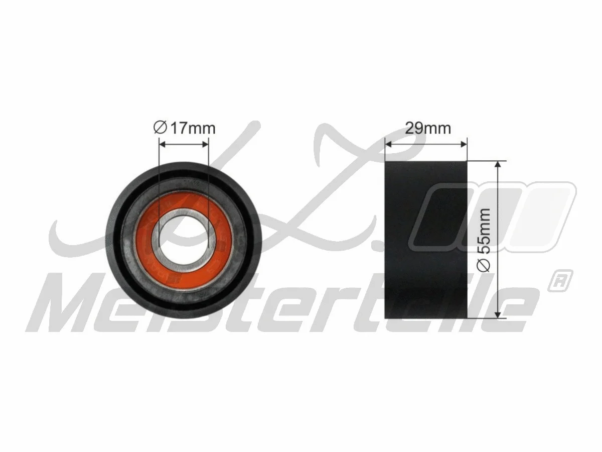 Deflection/Guide Pulley, V-ribbed belt