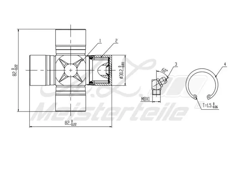 Joint, propshaft (AZMT-42-041-1073)