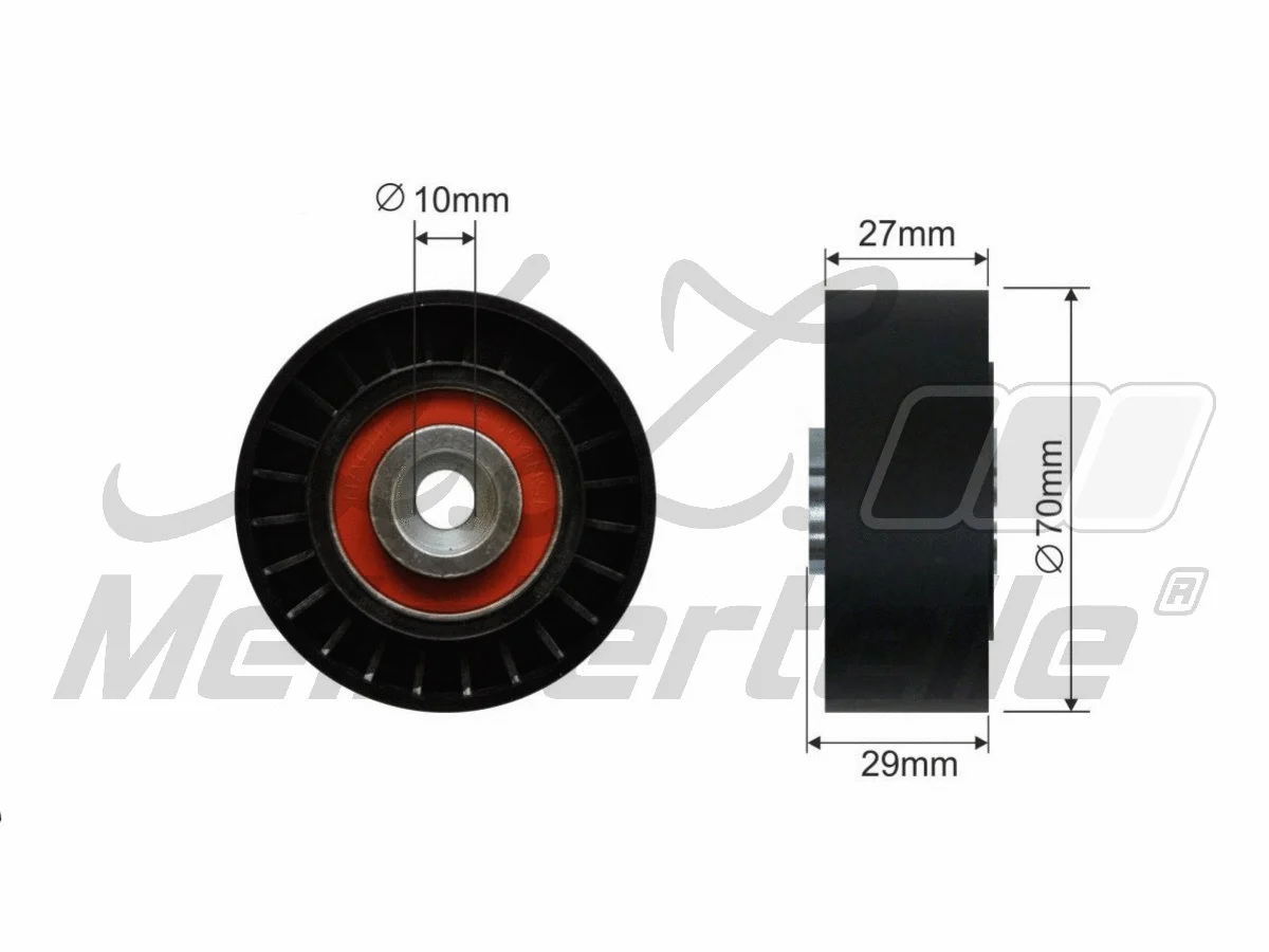 Deflection/Guide Pulley, V-ribbed belt
