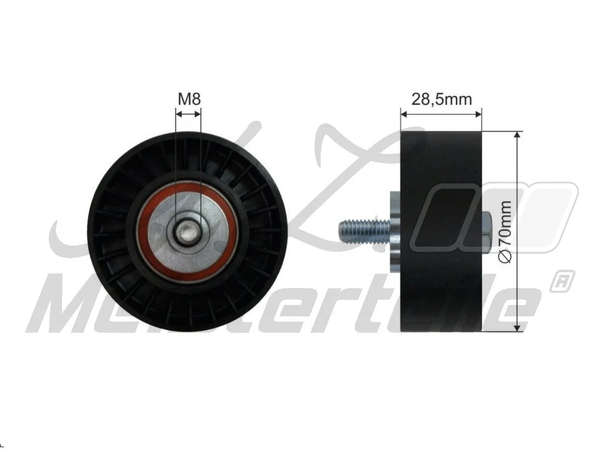 Deflection/Guide Pulley, V-ribbed belt