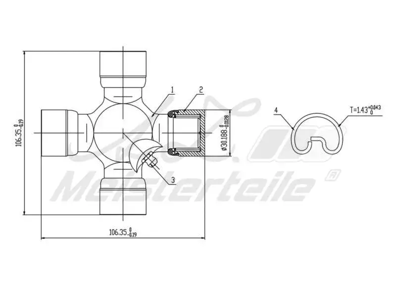 Joint, propshaft (AZMT-42-041-1014)