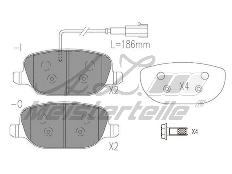 Brake Pad Set, disc brake (AZMT-44-022-2073)